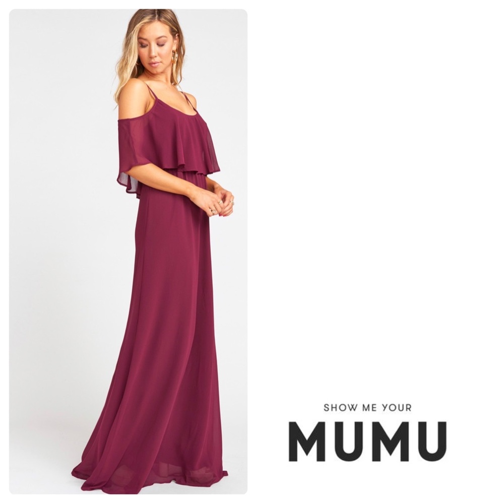 SMYM Caitlin Ruffle Maxi in Merlot